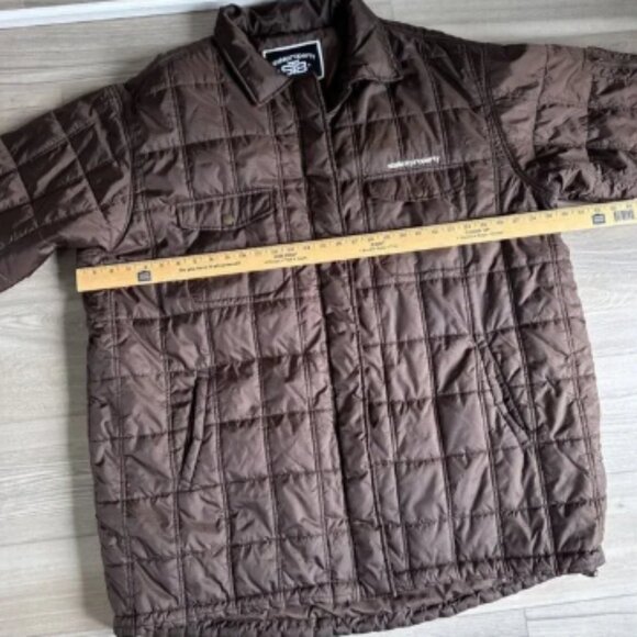 State Property Jacket Mens 4XL Brown Quilted Puffer 90's Rap Hip Hop Y2K Zip Up - Picture 10 of 12